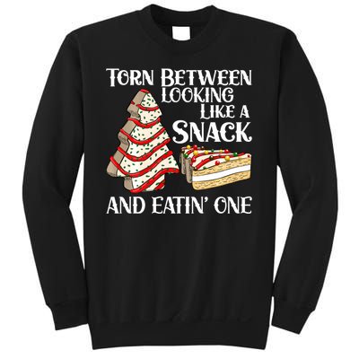 Funny Christmas Tree Cake Torn Between Looking Like A Snack Sweatshirt