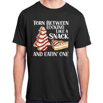 Funny Christmas Tree Cake Torn Between Looking Like A Snack Adult ChromaSoft Performance T-Shirt