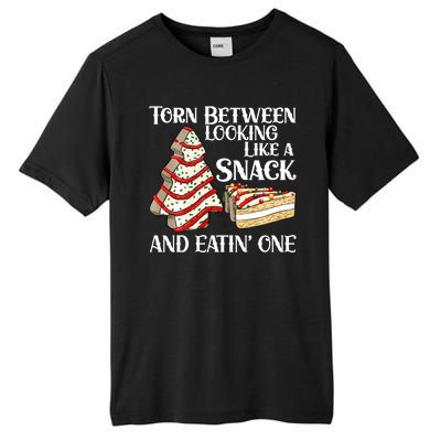 Funny Christmas Tree Cake Torn Between Looking Like A Snack Tall Fusion ChromaSoft Performance T-Shirt