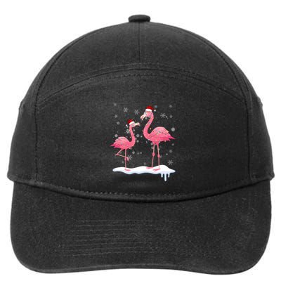 Flamingo Christmas Tree Santa Hat Gift 7-Panel Snapback Hat