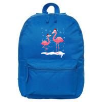 Flamingo Christmas Tree Santa Hat Gift 16 in Basic Backpack