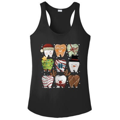 Funny Christmas Teeth Dentist Ladies PosiCharge Competitor Racerback Tank