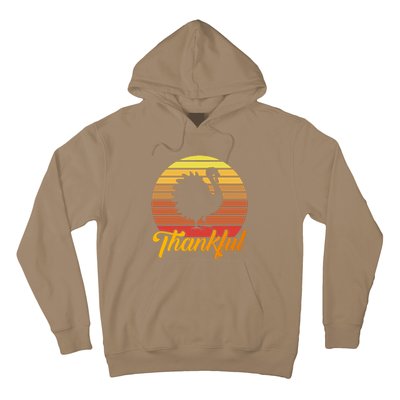 Funny Cute Thankful Turkey Retro Sunset, Thankful Grateful Blessed Autumn Fall 2 Hoodie