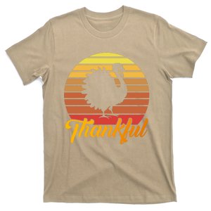 Funny Cute Thankful Turkey Retro Sunset, Thankful Grateful Blessed Autumn Fall 2 T-Shirt