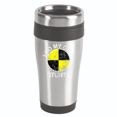 Funny Crash Test Dummy I Do My Own Stunts 16oz Travel Tumbler