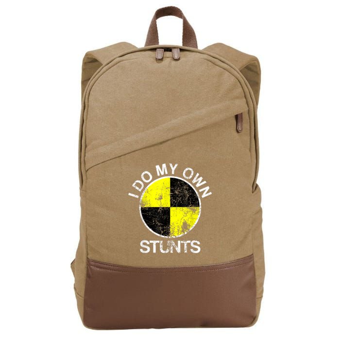 Funny Crash Test Dummy I Do My Own Stunts Cotton Canvas Backpack