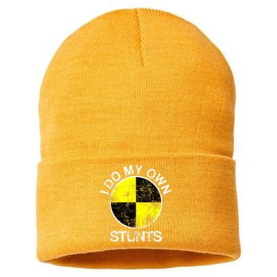 Funny Crash Test Dummy I Do My Own Stunts Sustainable Knit Beanie