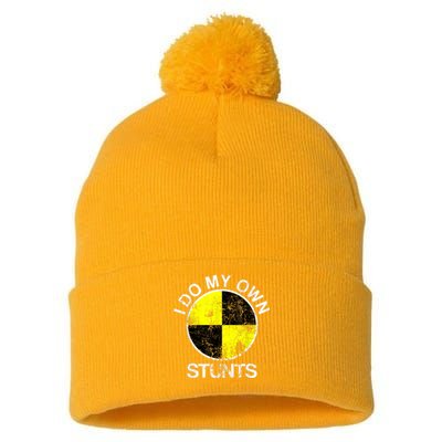 Funny Crash Test Dummy I Do My Own Stunts Pom Pom 12in Knit Beanie