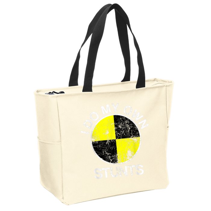 Funny Crash Test Dummy I Do My Own Stunts Zip Tote Bag