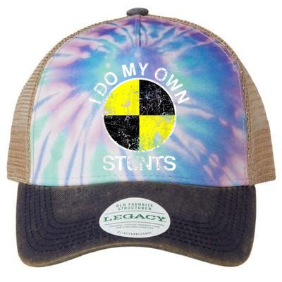 Funny Crash Test Dummy I Do My Own Stunts Legacy Tie Dye Trucker Hat