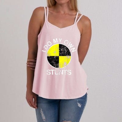 Funny Crash Test Dummy I Do My Own Stunts Women's Strappy Tank