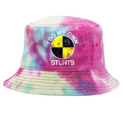 Funny Crash Test Dummy I Do My Own Stunts Tie-Dyed Bucket Hat