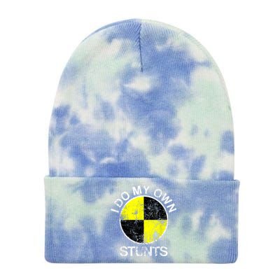 Funny Crash Test Dummy I Do My Own Stunts Tie Dye 12in Knit Beanie