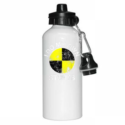 Funny Crash Test Dummy I Do My Own Stunts Aluminum Water Bottle