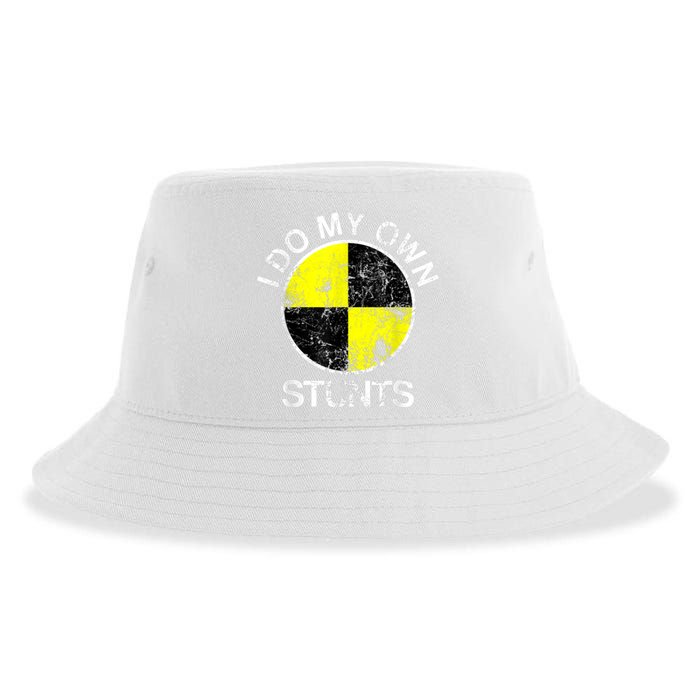 Funny Crash Test Dummy I Do My Own Stunts Sustainable Bucket Hat