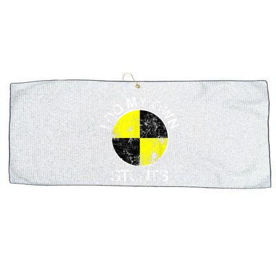 Funny Crash Test Dummy I Do My Own Stunts Large Microfiber Waffle Golf Towel