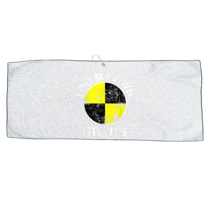 Funny Crash Test Dummy I Do My Own Stunts Large Microfiber Waffle Golf Towel