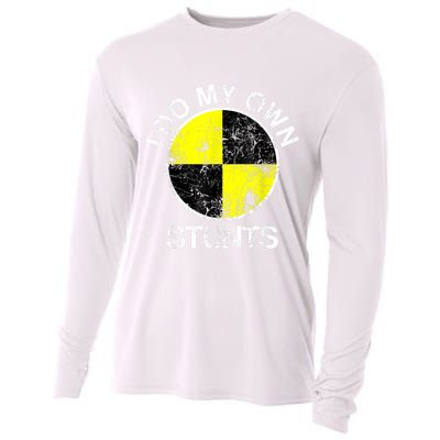 Funny Crash Test Dummy I Do My Own Stunts Cooling Performance Long Sleeve Crew
