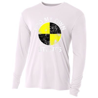 Funny Crash Test Dummy I Do My Own Stunts Cooling Performance Long Sleeve Crew