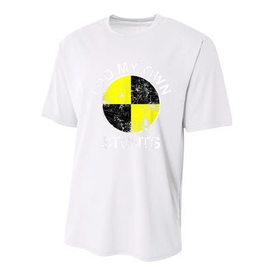 Funny Crash Test Dummy I Do My Own Stunts Youth Performance Sprint T-Shirt