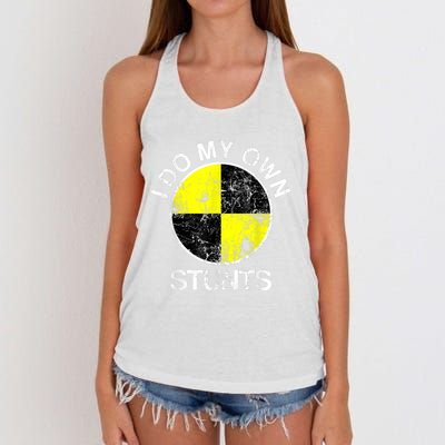 Funny Crash Test Dummy I Do My Own Stunts Women's Knotted Racerback Tank