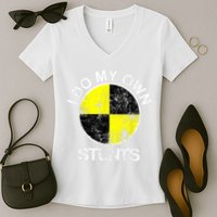 Funny Crash Test Dummy I Do My Own Stunts Women's V-Neck T-Shirt