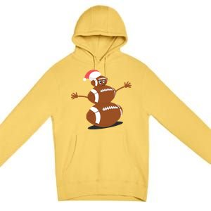 Football Christmas T Sports Snowman Holiday Premium Pullover Hoodie