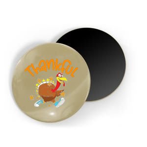 Funny Cute Thankful Turkey Running, Happpy Thanksgiving Day Autumn Fall Magnet