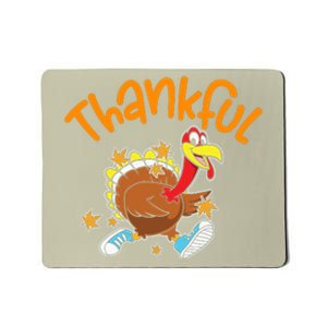 Funny Cute Thankful Turkey Running, Happpy Thanksgiving Day Autumn Fall Mousepad