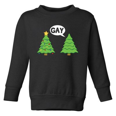 Funny Christmas Tree Gay Lgbtq Christmas Toddler Sweatshirt