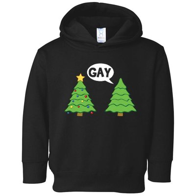 Funny Christmas Tree Gay Lgbtq Christmas Toddler Hoodie