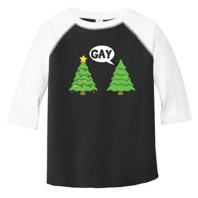 Funny Christmas Tree Gay Lgbtq Christmas Toddler Fine Jersey T-Shirt