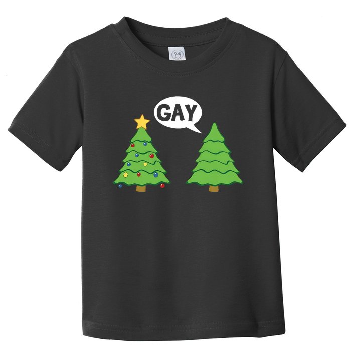 Funny Christmas Tree Gay Lgbtq Christmas Toddler T-Shirt