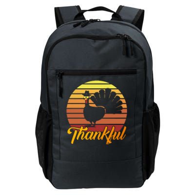 Funny Cute Thankful Turkey Sunset Retro, Thankful Grateful Blessed Autumn Fall 2 Daily Commute Backpack