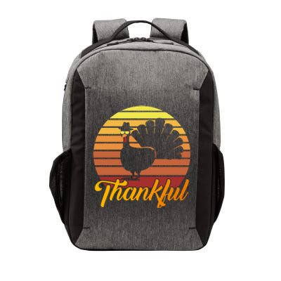 Funny Cute Thankful Turkey Sunset Retro, Thankful Grateful Blessed Autumn Fall 2 Vector Backpack