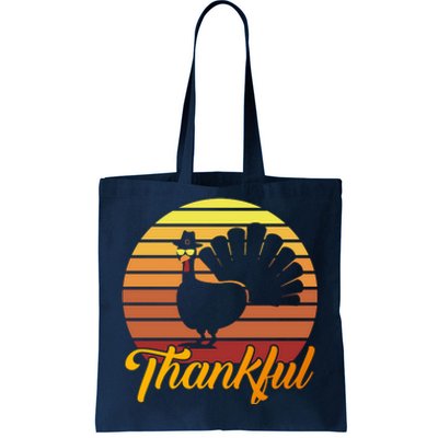 Funny Cute Thankful Turkey Sunset Retro, Thankful Grateful Blessed Autumn Fall 2 Tote Bag