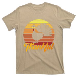 Funny Cute Thankful Turkey Sunset Retro, Thankful Grateful Blessed Autumn Fall 2 T-Shirt