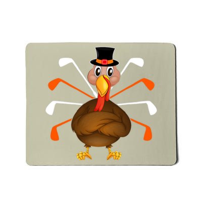 Funny Cute Turkey Golf Thanksgiving Turkey Sport Player Autumn Fall Mousepad