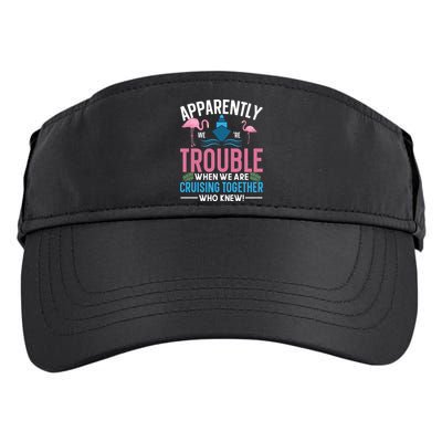 Funny Cruise Tee Besties Cruising Trouble Together Meaningful Gift Adult Drive Performance Visor