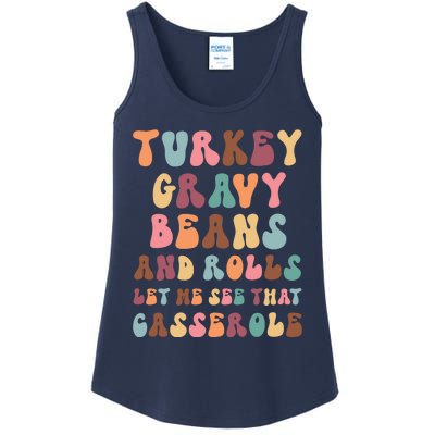 Funny Cute Turkey Gravy Beans And Rolls Groovy Happy Family Thanksgiving Matchin Ladies Essential Tank