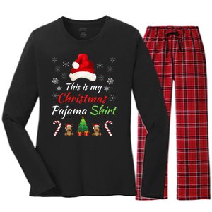 Funny Christmas This Is My Christmas Pajama Christmas Sweater Funny Xmas Gift Women's Long Sleeve Flannel Pajama Set 