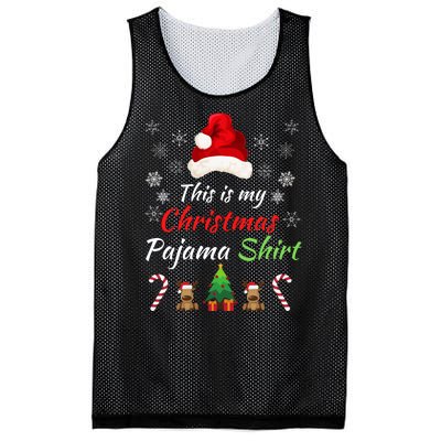 Funny Christmas This Is My Christmas Pajama Christmas Sweater Funny Xmas Gift Mesh Reversible Basketball Jersey Tank