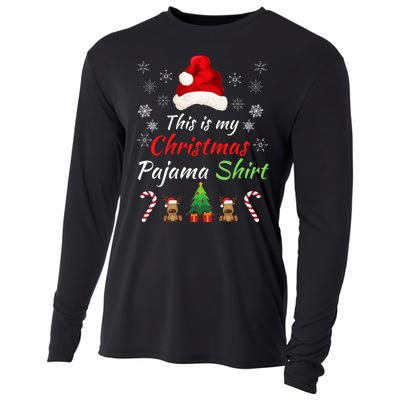 Funny Christmas This Is My Christmas Pajama Christmas Sweater Funny Xmas Gift Cooling Performance Long Sleeve Crew