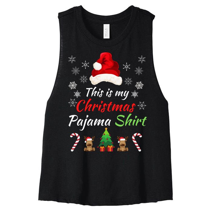 Funny Christmas This Is My Christmas Pajama Christmas Sweater Funny Xmas Gift Women's Racerback Cropped Tank