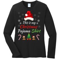 Funny Christmas This Is My Christmas Pajama Christmas Sweater Funny Xmas Gift Ladies Long Sleeve Shirt