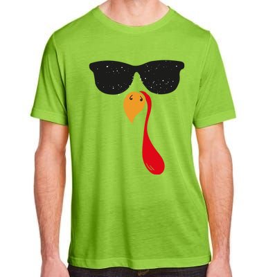 Funny Cool Turkey Face With Sunglasses Thanksgiving Day Meaningful Gift Adult ChromaSoft Performance T-Shirt