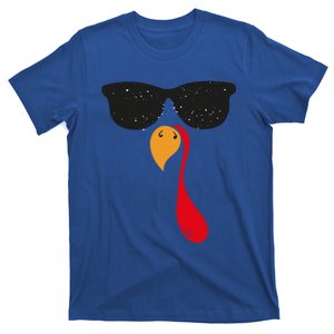 Funny Cool Turkey Face With Sunglasses Thanksgiving Day Meaningful Gift T-Shirt