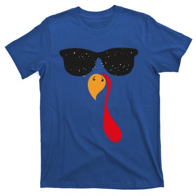 Funny Cool Turkey Face With Sunglasses Thanksgiving Day Meaningful Gift T-Shirt