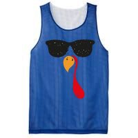 Funny Cool Turkey Face With Sunglasses Thanksgiving Day Meaningful Gift Mesh Reversible Basketball Jersey Tank