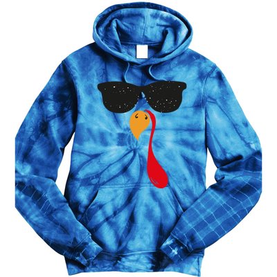 Funny Cool Turkey Face With Sunglasses Thanksgiving Day Meaningful Gift Tie Dye Hoodie